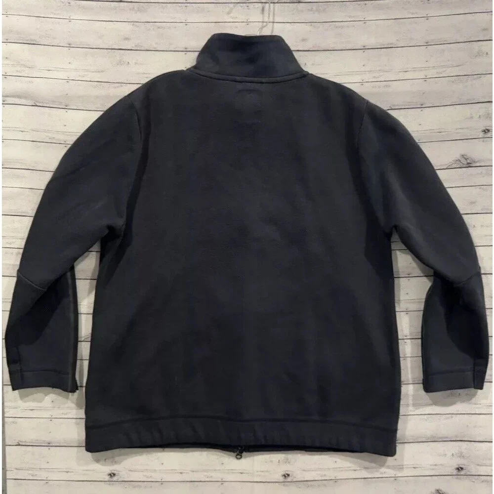 Nike Tech Fleece Jacket Sz Small Black Sweatshirt Full Zip Pockets 3/4 Sleeve